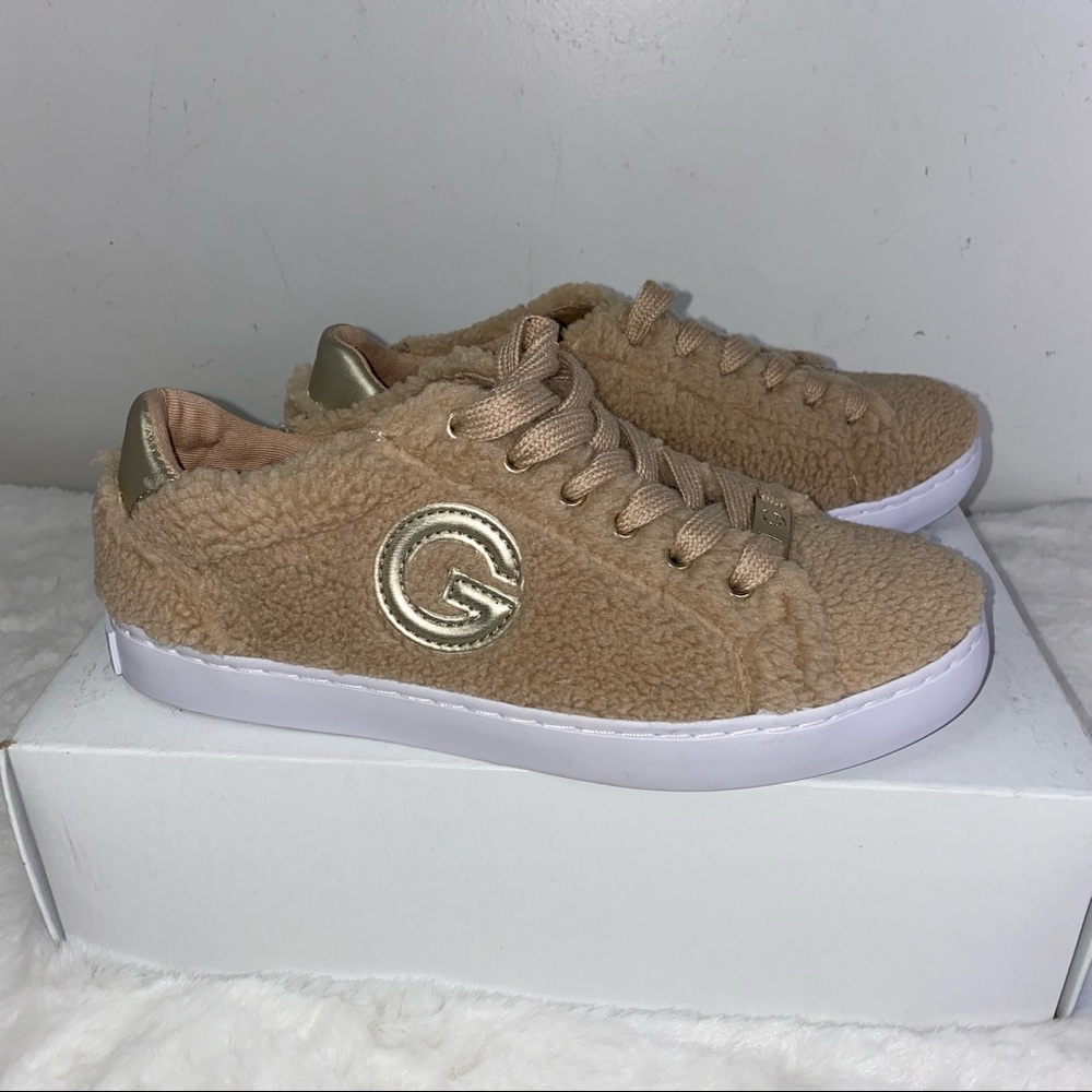 NEW G by Guess Women’s Brown Faux Fur Sneakers 6 M